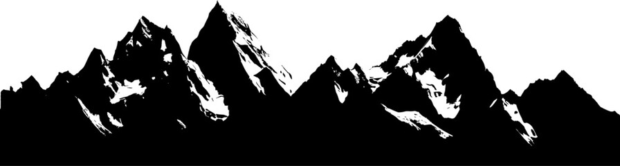 Wall Mural - Mountain silhouette border. Vectot design element