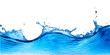Blue splashing water wave isolated - Generative AI