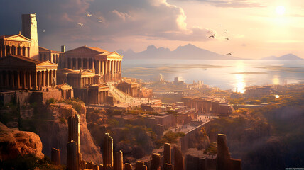 the exploration of an ancient greek city. generative ai