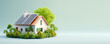 © CYBERUSS - Eco Friendly Modern House, Green Energy and Renewable Power Concept. Generative Ai