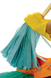 Cleaning works, household chores. Detergent and cleaning tools.