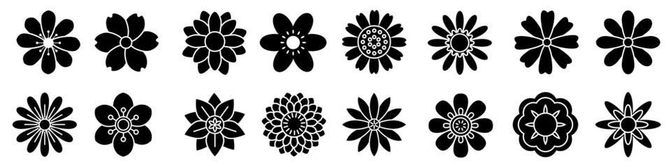 Wall Mural - Flowers icon vector set. garden illustration sign collection. Flora symbol or logo.