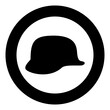 German helmet of World War two 2 stahlhelm ww2 icon in circle round black color vector illustration image solid outline style