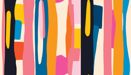 Bright modern abstract striped print. Contemporary seamless pattern. Fashionable template for design.