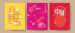 Set of mid autumn festival poster design with a rabbit background. Chinese Translation: Mid Autumn