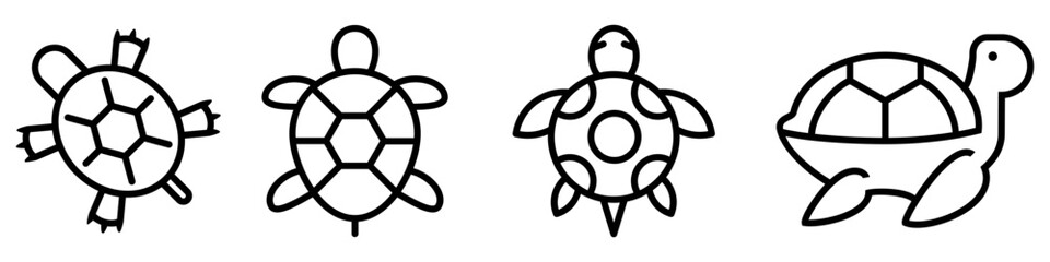 Turtle icon vector set. animal illustration sign collection. aquatic symbol.