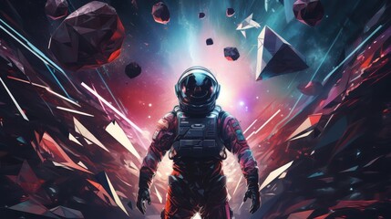 Wall Mural - astronaut exploring deep space