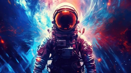 Wall Mural - Astronaut exploring deep space