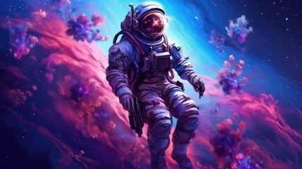 Wall Mural - astronaut exploring deep space