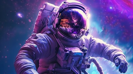 Wall Mural - astronaut exploring deep space