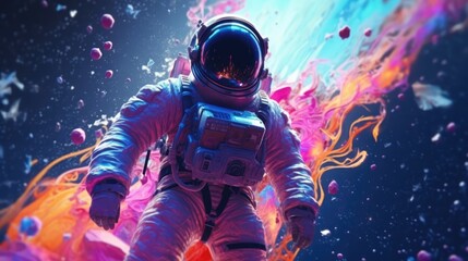 Wall Mural - astronaut exploring deep space