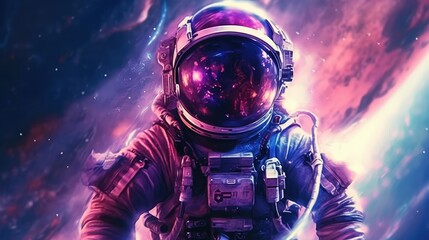 Wall Mural - astronaut exploring deep space