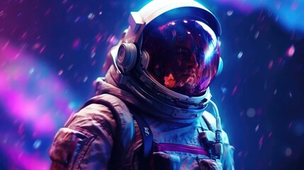 Wall Mural - Astronaut exploring deep space