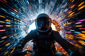 Wall Mural - astronaut exploring deep space