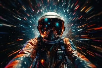 Wall Mural - Astronaut exploring deep space