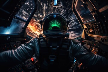 Wall Mural - astronaut exploring deep space