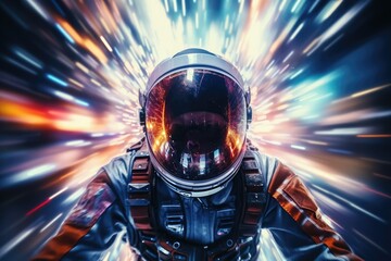 Wall Mural - Astronaut exploring deep space