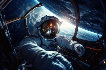 Wall Mural - astronaut exploring deep space