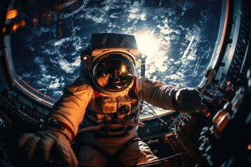Wall Mural - astronaut exploring deep space