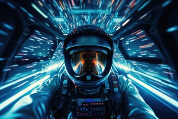 Wall Mural - astronaut exploring deep space