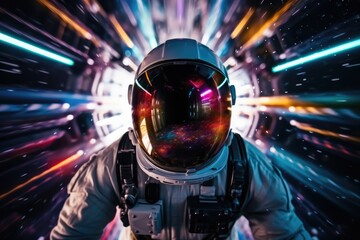 Wall Mural - astronaut exploring deep space
