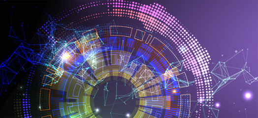 Abstract technology background with plexus effect.