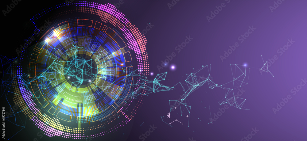Abstract technology background with plexus effect. Stock Vector | Adobe ...