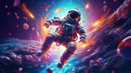 astronaut exploring outer space concept