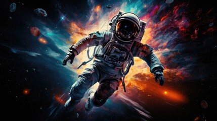 Wall Mural - astronaut in deep space