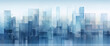 © Strabiliante - blue transparent buildings in the background with copy space. future city with technology concept
