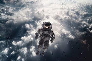 Wall Mural - astronaut exploring other worlds in outer space