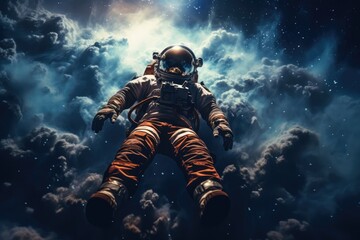 Wall Mural - astronaut exploring other worlds in outer space