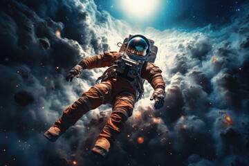 Wall Mural - astronaut exploring other worlds in outer space
