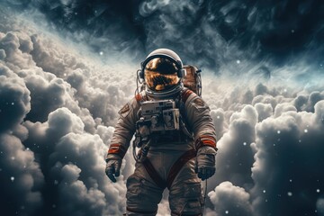 Wall Mural - astronaut exploring other worlds in outer space