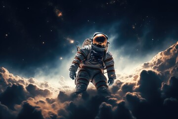 Wall Mural - astronaut exploring other worlds in outer space