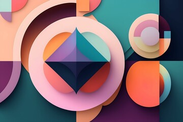 Canvas Print - AI generated illustration of A modern abstracts shapes