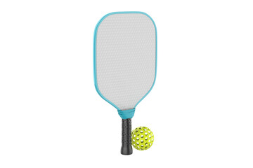 Wall Mural - pickleball sport equipment - paddels and balls isolated on white background - 3d illustration