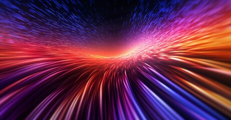 Wall Mural - a colorful light is in the center of a dark space