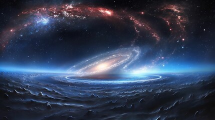 Wall Mural - AI generated Milky Way galaxy in night sky