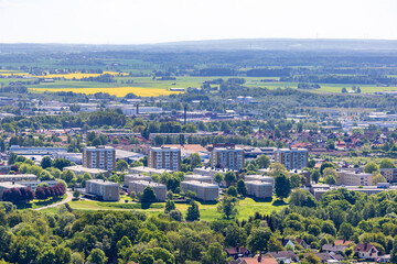 Canvas Print - Cityscape view at Skövde in Sweden