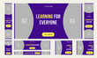 © Asma - Trendy set of education web banner template design for social media posts, advertisement banner, google ads, fully editable vector eps 10 file format