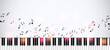 piano and music notes banner