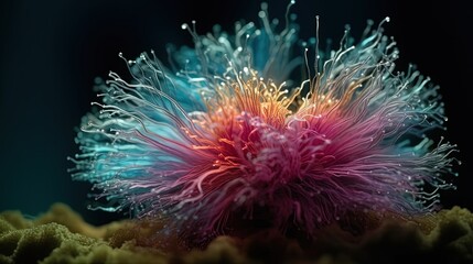 Wall Mural - Close-up fantasy flower. Generative AI