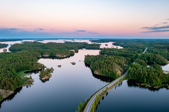 sunset over lake