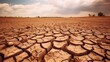 © FutureStock - Global worming concept - cracked scorched earth soil drought desert landscape dramatic sky