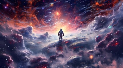 an astronaut flying in the space. ai generated.
