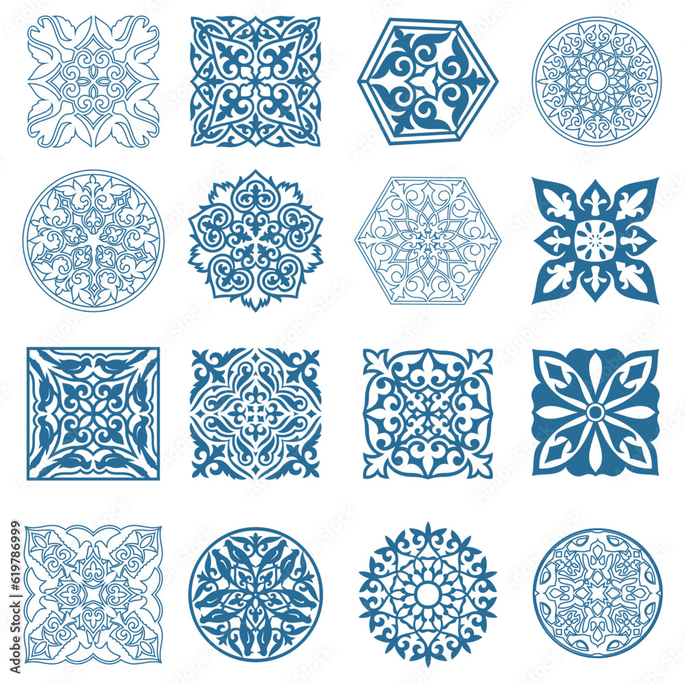 Islamic ornament vector, persian motiff. 3d ramadan islamic round ...