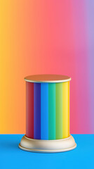 Wall Mural - Rainbow on top of a product podium. generative ai