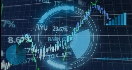Poster - Animation of financial data processing over scope scanning