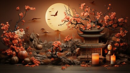 Wall Mural - Mid Autumn Festival 29th September Generative AI